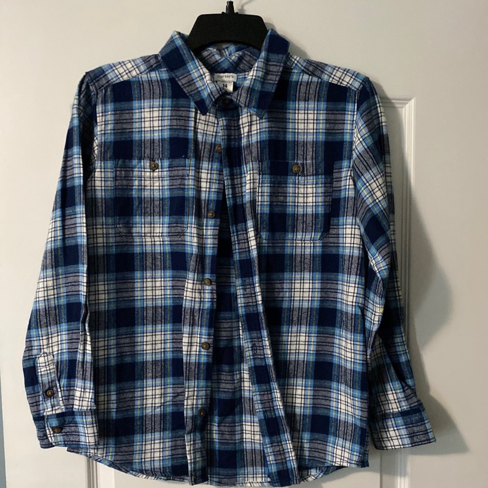 Carter’s boys Long Sleeve Flannel Shirt Size 14